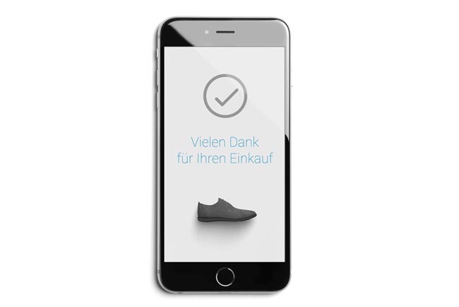 abgeschlossener Kauf in einem Onlineshop auf dem Smartphone